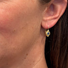 blue sapphire lever-back earrings with diamond
