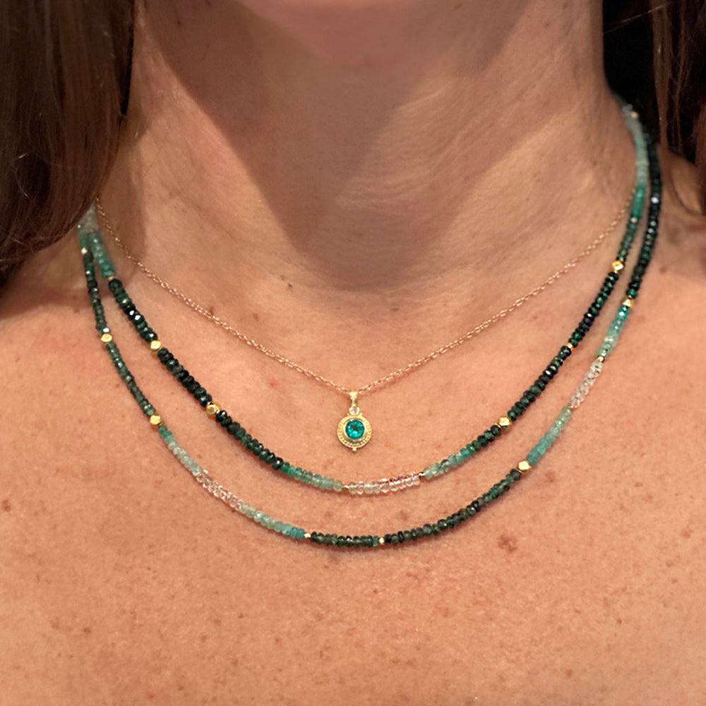 Emerald Pendant with Diamond
