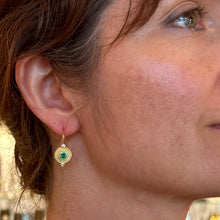 Emerald Step Circle Earrings