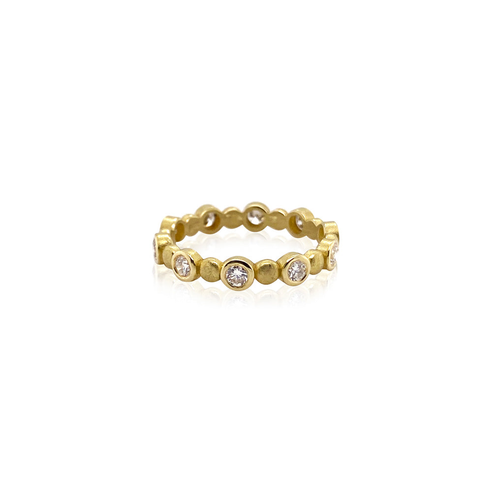 18K "Double Bubble Stacking Ring with Diamonds