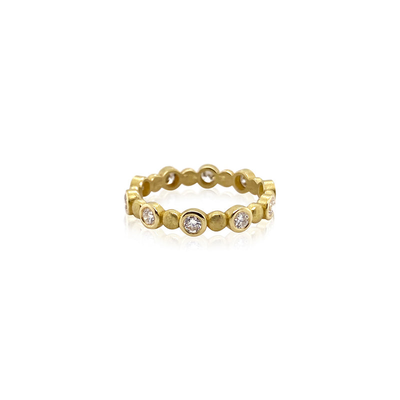 18K "Double Bubble Stacking Ring with Diamonds