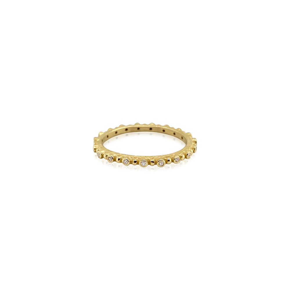 18K "Pins and Needles" Ring with White Diamonds