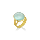 Large oval silky Aquamarine ring