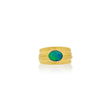 blades of grass lightning ridge opal ring