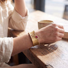 Carved Glacier Cuff Bracelet with Ruby