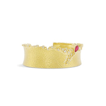Carved Glacier Cuff Bracelet with Ruby