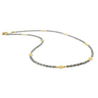 Faceted Oval Grey Diamond Bead Necklace