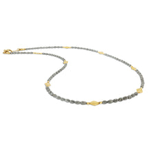 Faceted Oval Grey Diamond Bead Necklace