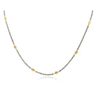Faceted Oval Grey Diamond Bead Necklace