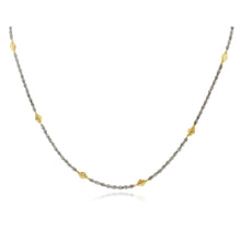 Faceted Oval Grey Diamond Bead Necklace