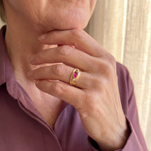 Blade of Grass Ring with Sri Lanka Ruby