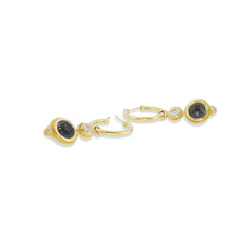 Rose-Cut Black Diamond Hoop Earrings