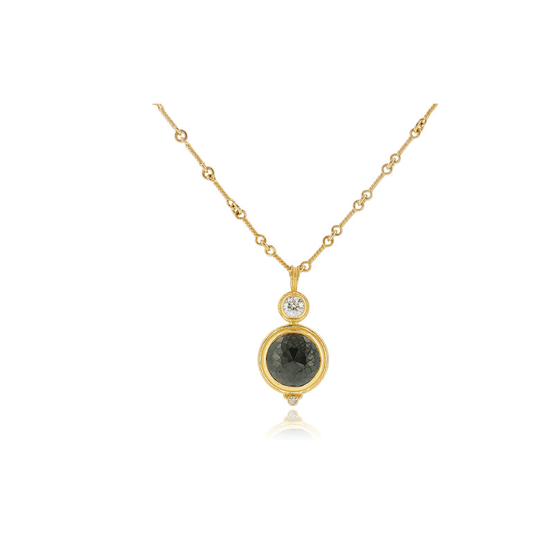 Rose Cut Black Diamond Pendant