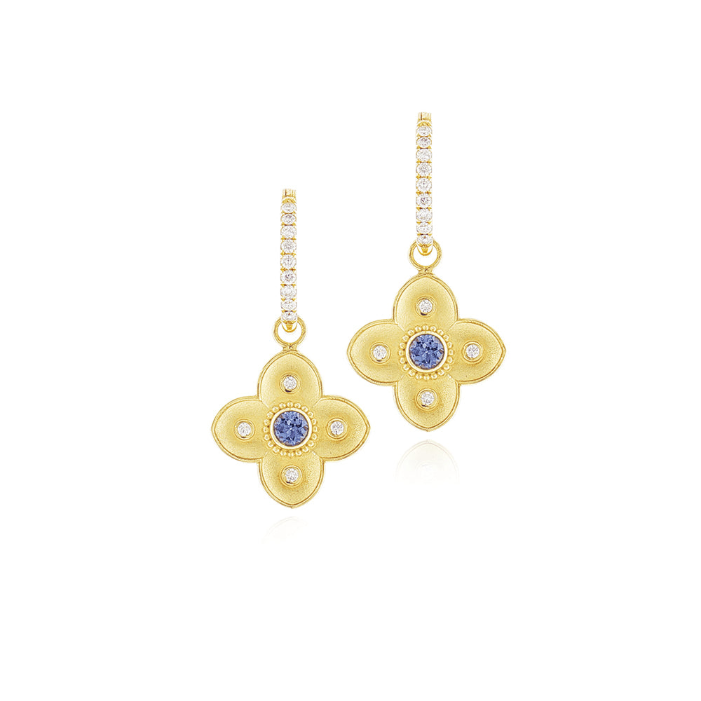 Dogwood Earrings with Tanzanite and Diamonds