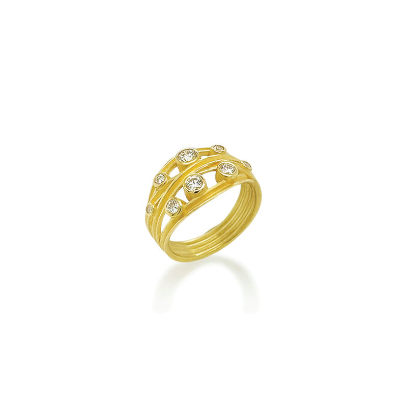 4 Ribbon Band with White Diamonds