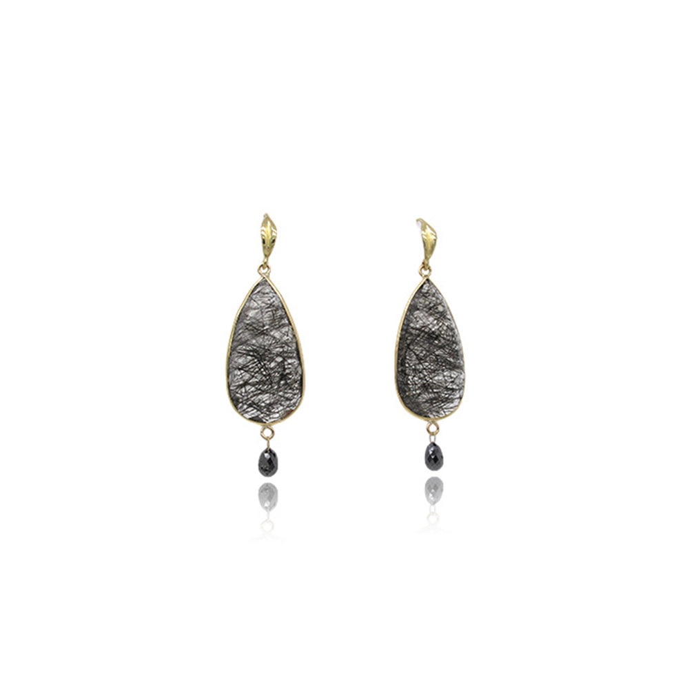 leaf top tourmalinated quartz earrings
