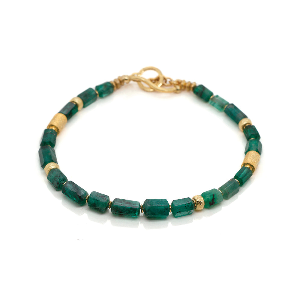 emerald crystal bead bracelet