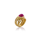 5 Ribbon Ring with Ruby Cabochon