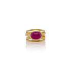 5 Ribbon Ring with Ruby Cabochon