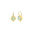 Trillion blue green aquamarine earrings