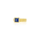 fluted ring with blue sapphire