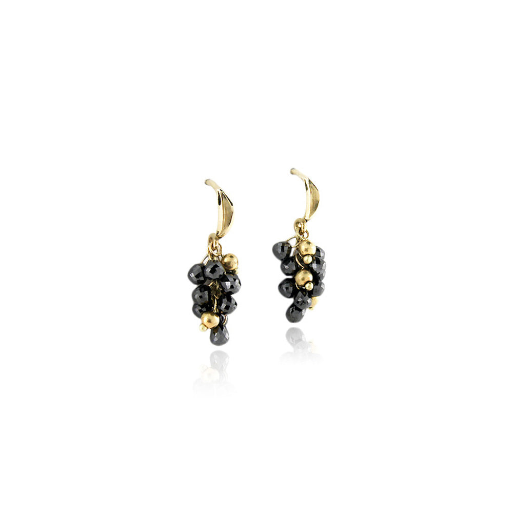 black diamond cluster earrings