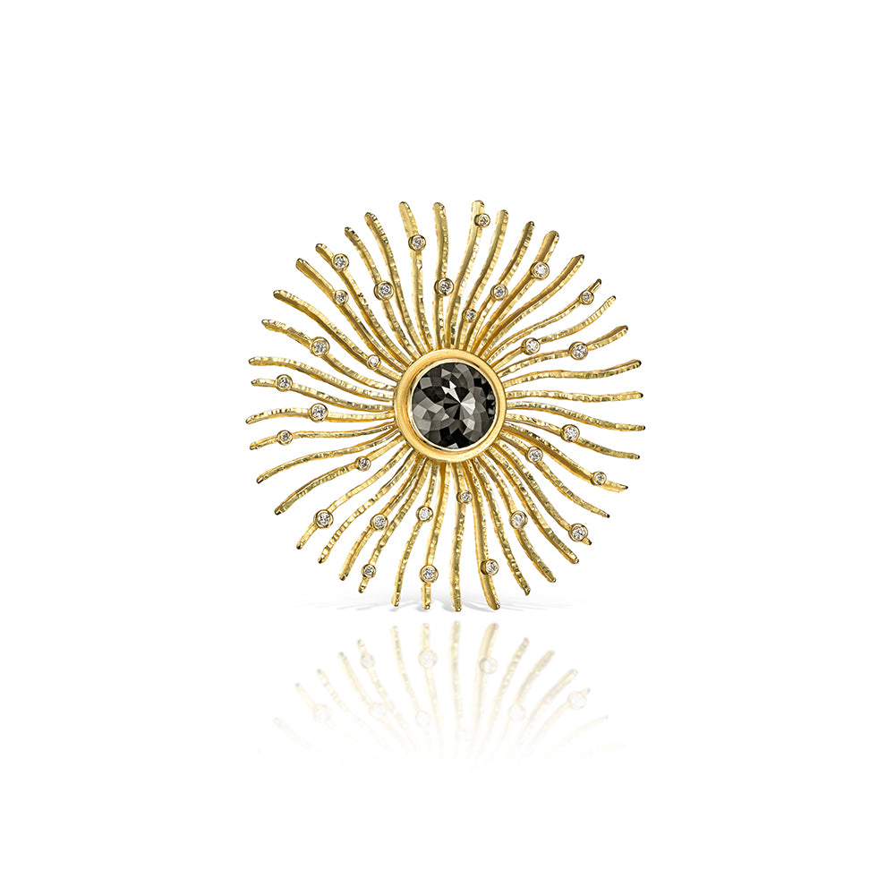 "Black Lichen" brooch