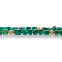 hexagonal emerald bead necklace