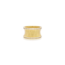 Hammered Ring with Diamonds