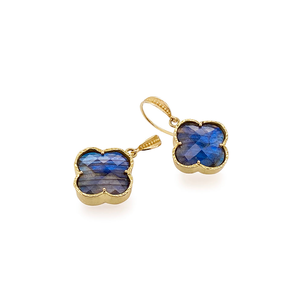 Clover-Cut Labradorite Earrings