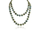double length labradorite clover necklace