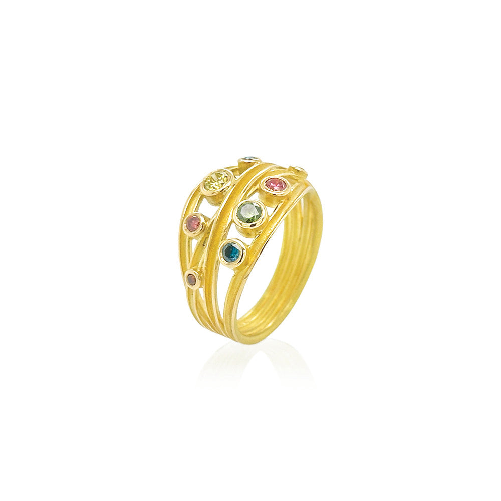 multi color diamond ring