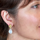 Fresh Water Baroque Pearl with Trillium Top Earring