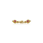 Granulated Hoop Earrings with Removable Ruby Drops