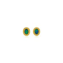 oval opal doublet stud earrings