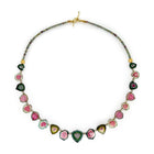 watermelon tourmaline slice necklace