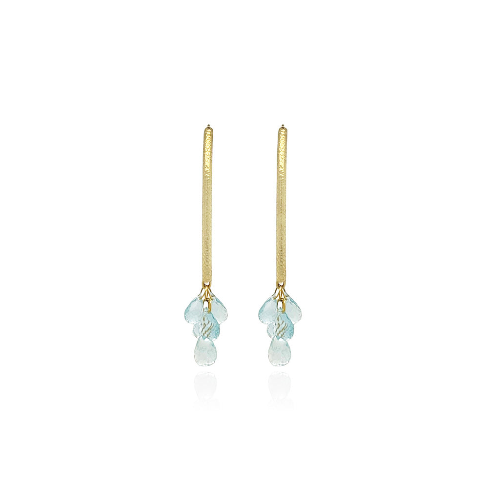 Navette earrings with Aquamarine