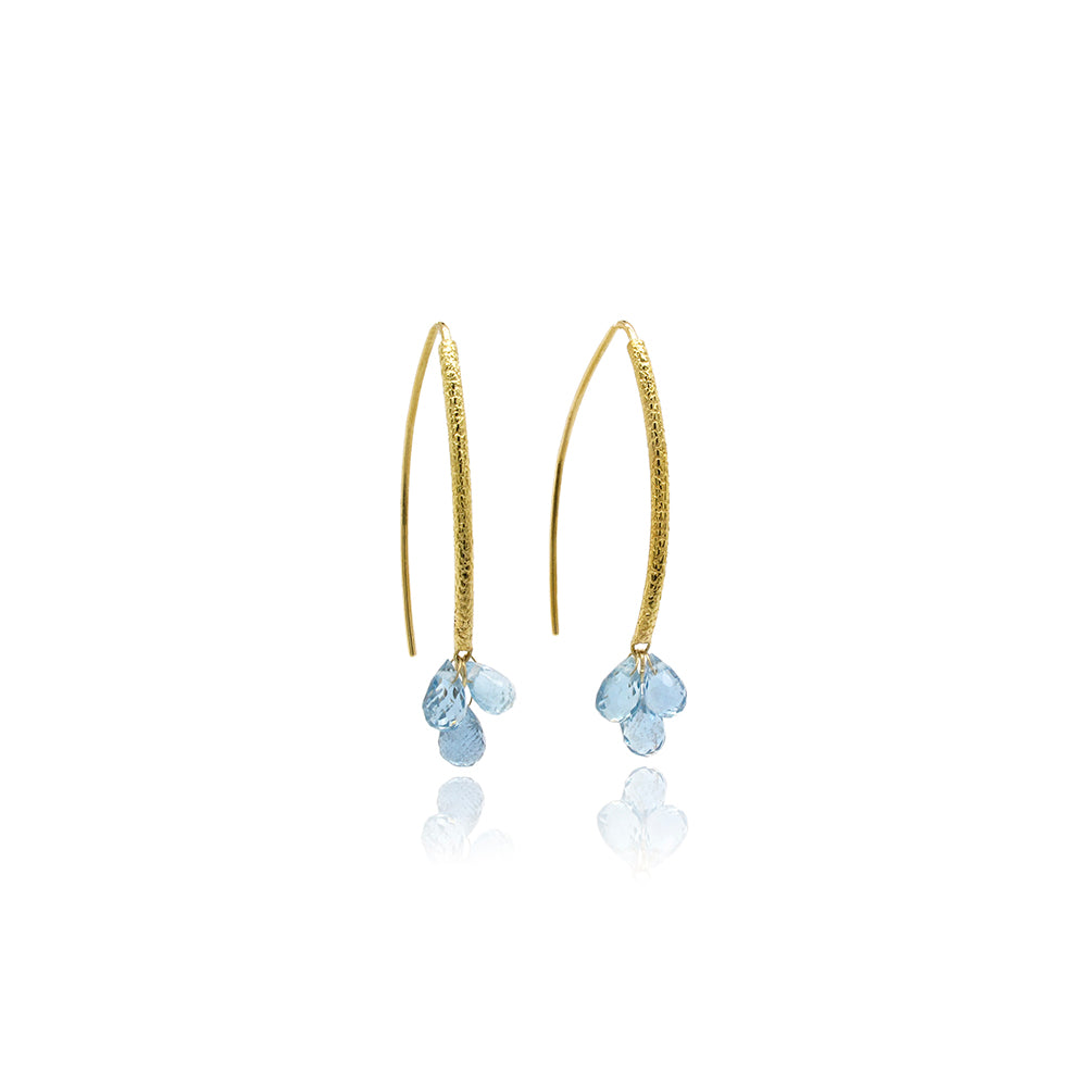 "Navette" Aquamarine Earrings in 18K