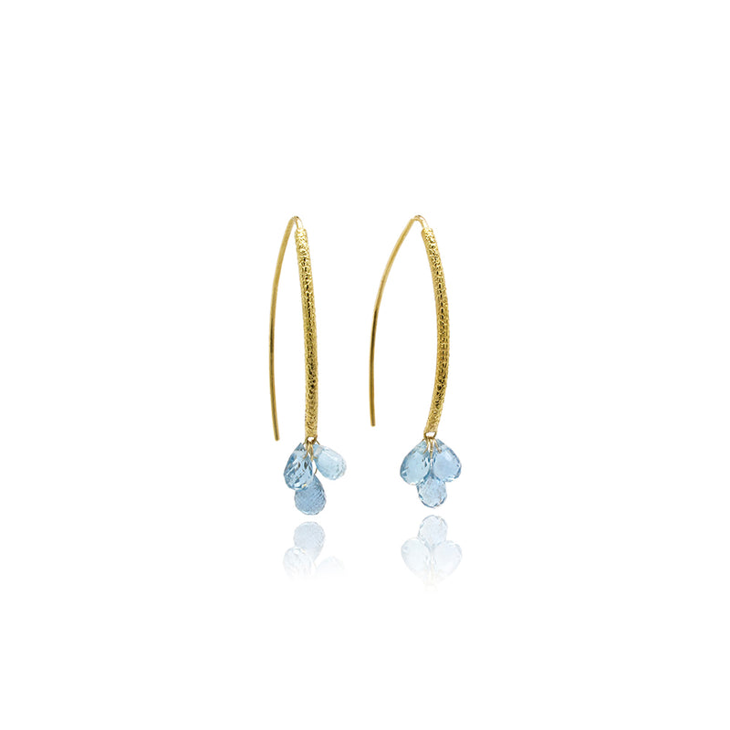 "Navette" Aquamarine Earrings in 18K