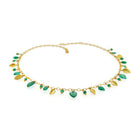 Carved Emerald Leaves Necklace