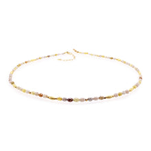 natural diamond necklace with oval faceted beads