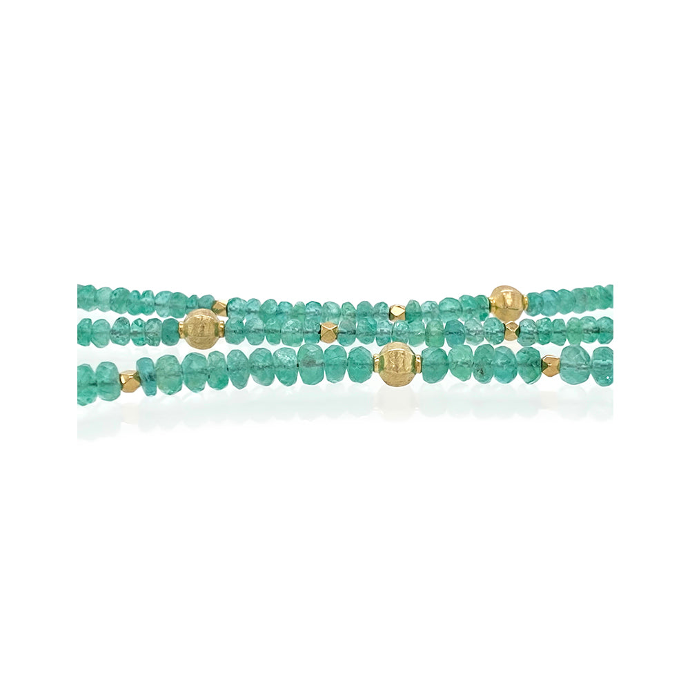 Faceted Emerald Bead Necklace