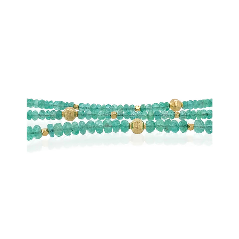 Faceted Emerald Bead Necklace