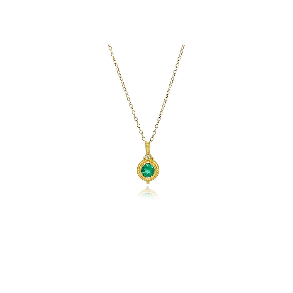 emerald darling pendant with diamond