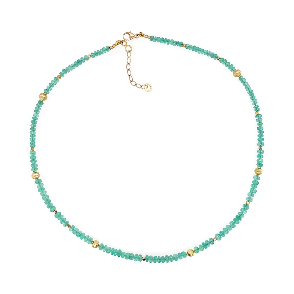 Faceted Emerald Bead Necklace