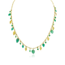carved emerald leaf necklace