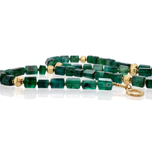 hexagonal emerald bead necklace