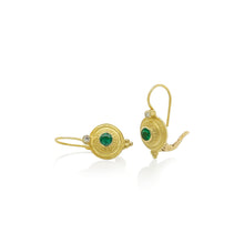 Emerald Step Circle Earrings
