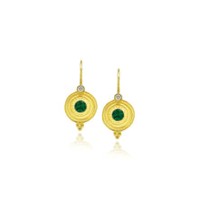 round emerald step circle earrings