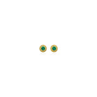 Emerald stud earrings with granulation